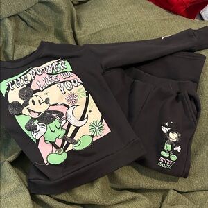 Disney Black and Green Mickey Mouse Kids Matching Set